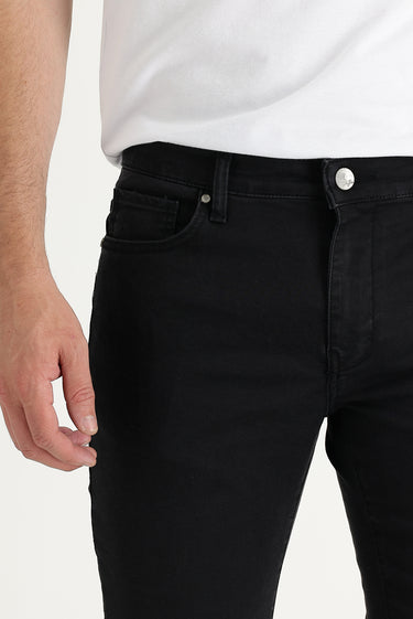 Siyah Super Slim Fit Ekstra Dar Kesim Likralı Denim Pantolon