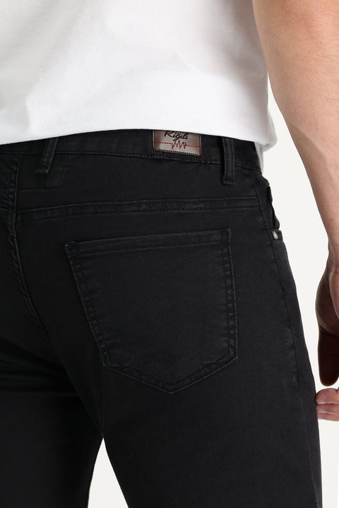 Siyah 7 Drop Super Slim Fit Eksra Dar Kesim Likralı Denim Pantolon
