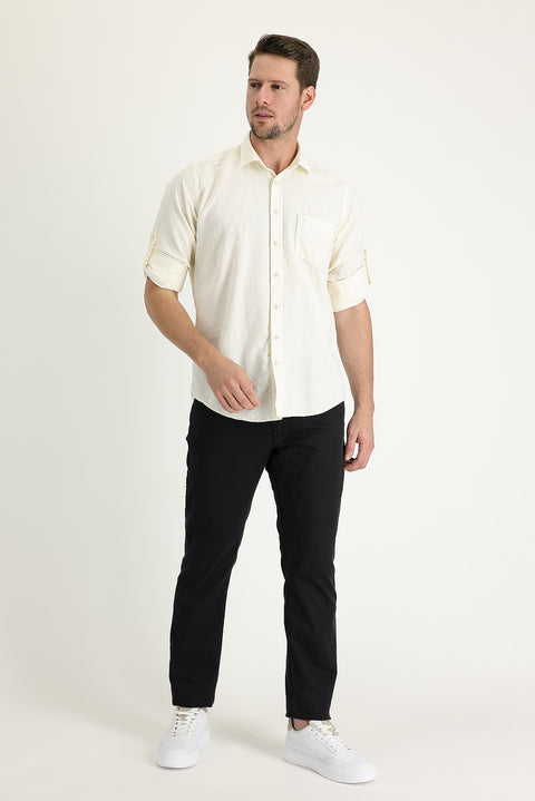 Siyah 7 Drop Slim Fit Dar Kesim Likralı Denim Pantolon