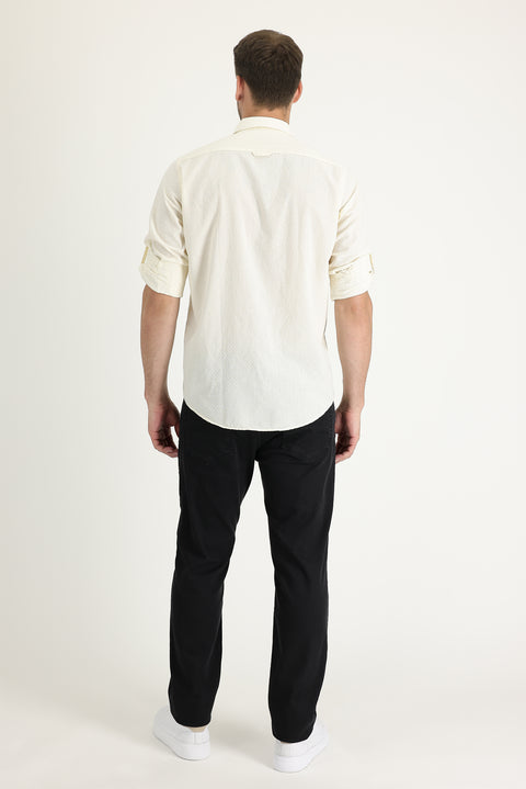 Siyah 7 Drop Slim Fit Dar Kesim Likralı Denim Pantolon