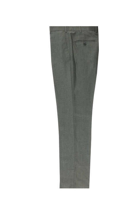 Medium Gray 4-Drop Relaxed Fit Classic Fabric Trousers
