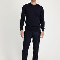 Siyah Lacivert 4 Drop Relaxed Fit Rahat Kesim Klasik Kumaş Pantolon