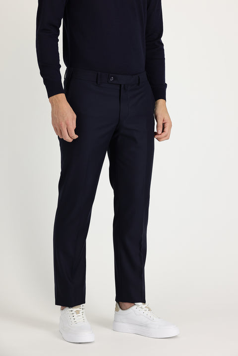 Siyah Lacivert 6 Drop Regular Fit Standart Kesim Klasik Kumaş Pantolon
