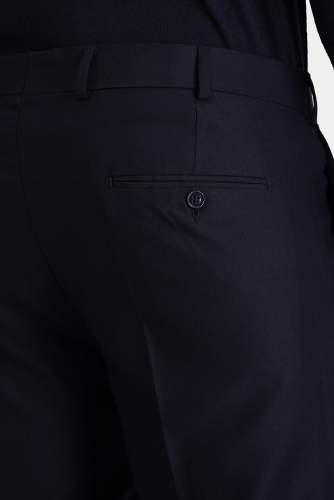 Siyah Lacivert 4 Drop Relaxed Fit Rahat Kesim Klasik Kumaş Pantolon