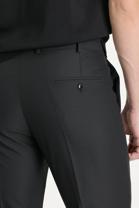 Koyu Siyah 6 Drop Regular Fit Standart Kesim Klasik Kumaş Pantolon
