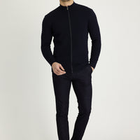 Orta Lacivert Relaxed Fit Rahat Kesim Likralı Denim Look Pantolon