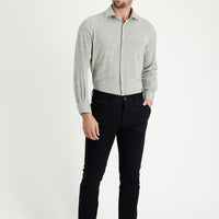 Siyah 6 Drop Regular Fit Standart Kesim Likralı Kanvas / Chino Pantolon