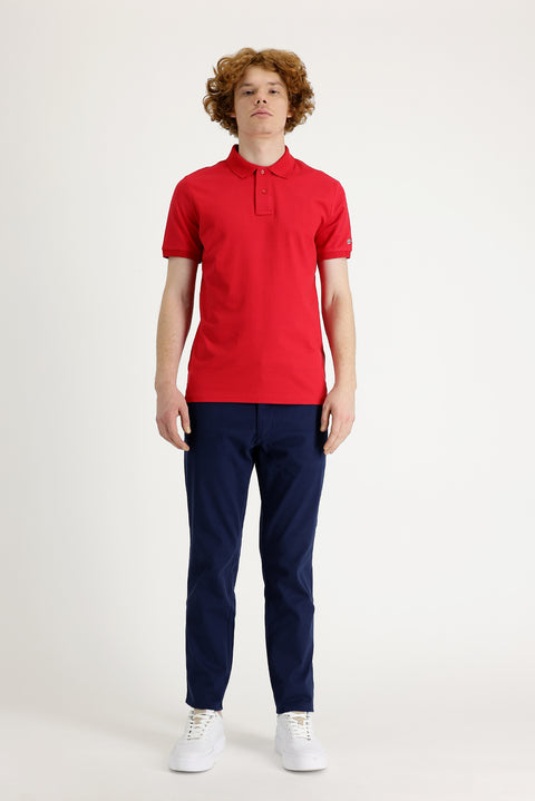 Koyu Mavi  7 Drop Slim Fit Dar Kesim Likralı Kanvas / Chino Pantolon