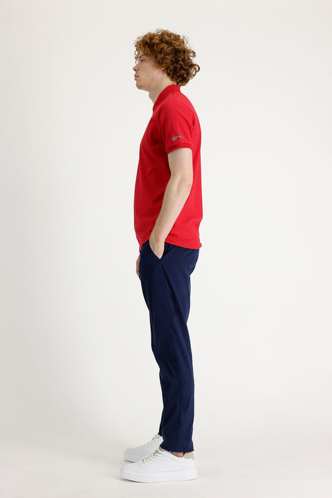 Koyu Mavi  7 Drop Slim Fit Dar Kesim Likralı Kanvas / Chino Pantolon