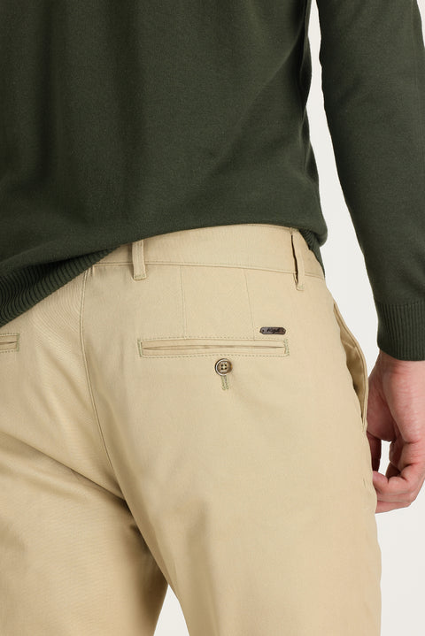 Koyu Bej Slim Fit Dar Kesim Likralı Kanvas / Chino Pantolon