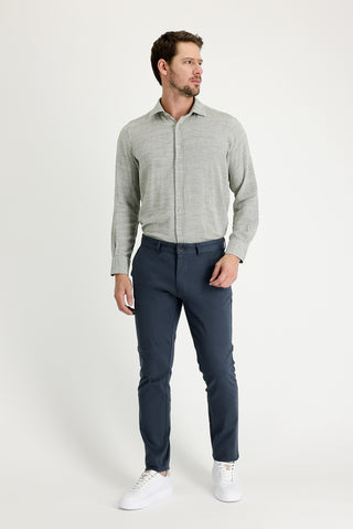  Orta Antrasit 7 Drop Slim Fit Dar Kesim Likralı Kanvas / Chino Pantolon