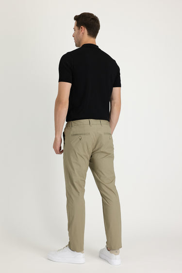 Orta Vizon Slim Fit Dar Kesim Likralı Kanvas / Chino Pantolon