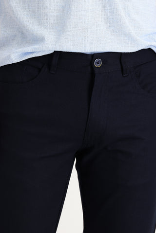  Koyu Lacivert 6 Drop Regular Fit Standart Kesim Likralı Kanvas / Chino Pantolon