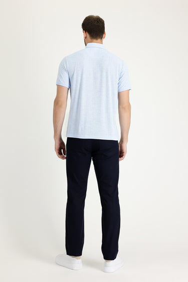 Koyu Lacivert Slim Fit Dar Kesim Likralı Kanvas / Chino Pantolon