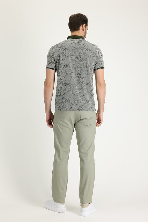 Açık Haki Slim Fit Dar Kesim Likralı Kanvas / Chino Pantolon