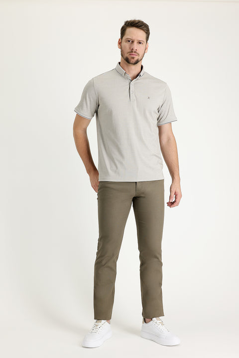 Koyu Yeşil Slim Fit Dar Kesim Likralı Kanvas / Chino Pantolon
