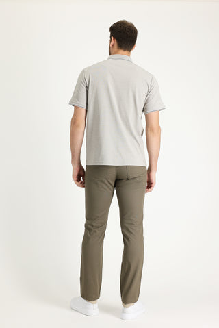  Koyu Yeşil 6 Drop Regular Fit Standart Kesim Likralı Kanvas / Chino Pantolon