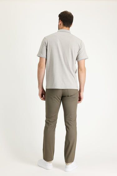 Koyu Yeşil Slim Fit Dar Kesim Likralı Kanvas / Chino Pantolon