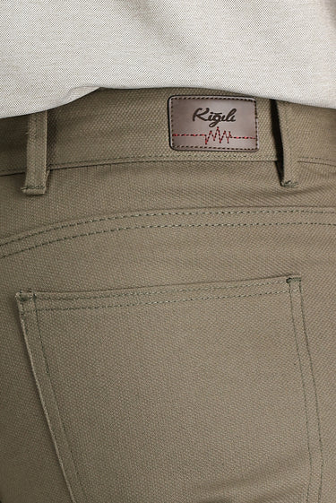 Koyu Yeşil Slim Fit Dar Kesim Likralı Kanvas / Chino Pantolon