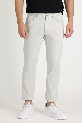  Ekru 7 Drop Slim Fit Dar Kesim Likralı Kanvas / Chino Pantolon