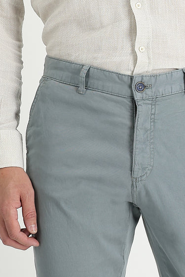 Orta Gri Slim Fit Dar Kesim Likralı Kanvas / Chino Pantolon