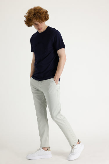 Ekru Slim Fit Dar Kesim Likralı Kanvas / Chino Pantolon