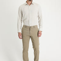 Light Mink Slim Fit Stretch Canvas / Chino Trousers