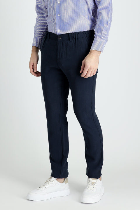 Orta Lacivert Slim Fit Dar Kesim Kanvas / Chino Pantolon