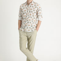 Orta Bej Slim Fit Dar Kesim Kanvas / Chino Pantolon