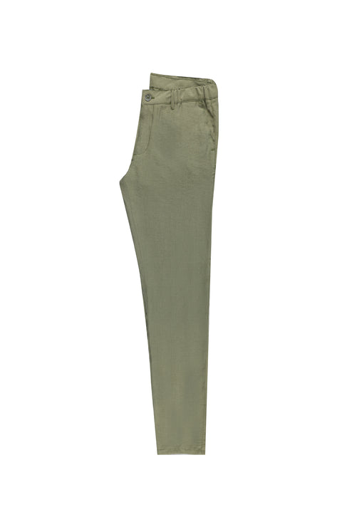 Medium Khaki Slim Fit Canvas / Chino Trousers