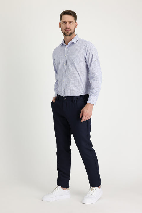 Orta Lacivert 6 Drop Regular Fit Standart Kesim Kanvas / Chino Keten Pantolon