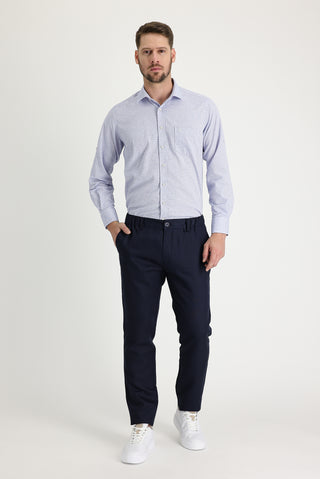  Orta Lacivert 6 Drop Regular Fit Standart Kesim Kanvas / Chino Keten Pantolon