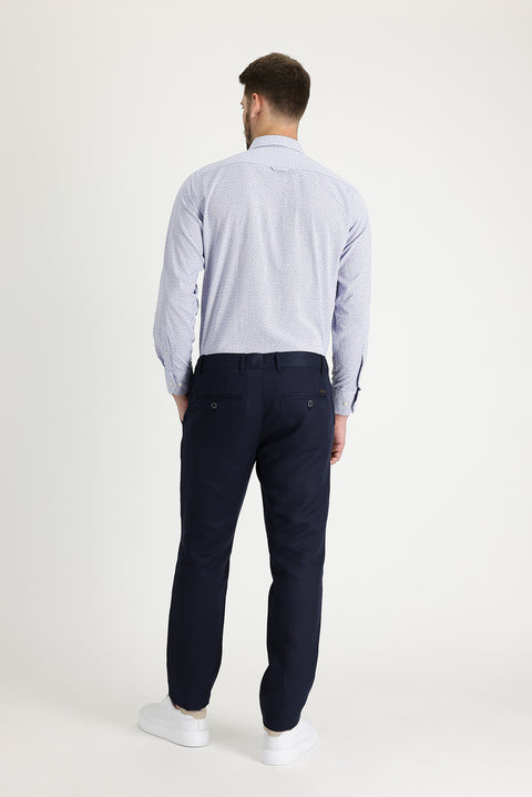 Orta Lacivert 6 Drop Regular Fit Standart Kesim Kanvas / Chino Keten Pantolon