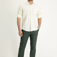 Yağ Yeşili-Olive Regular Fit Kanvas / Chino Keten Pantolon