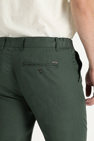  Yağ Yeşili-Olive 6 Drop Regular Fit Standart Kesim Keten Karışımlı Kanvas / Chino Pantolon