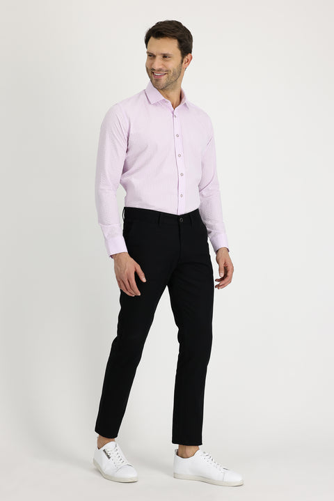 Siyah Regular Fit Standart Kesim Likralı Kanvas / Chino Pantolon