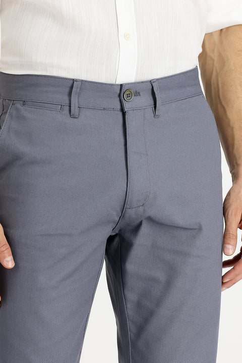 Orta Gri Slim Fit Dar Kesim Likralı Kanvas / Chino Pantolon