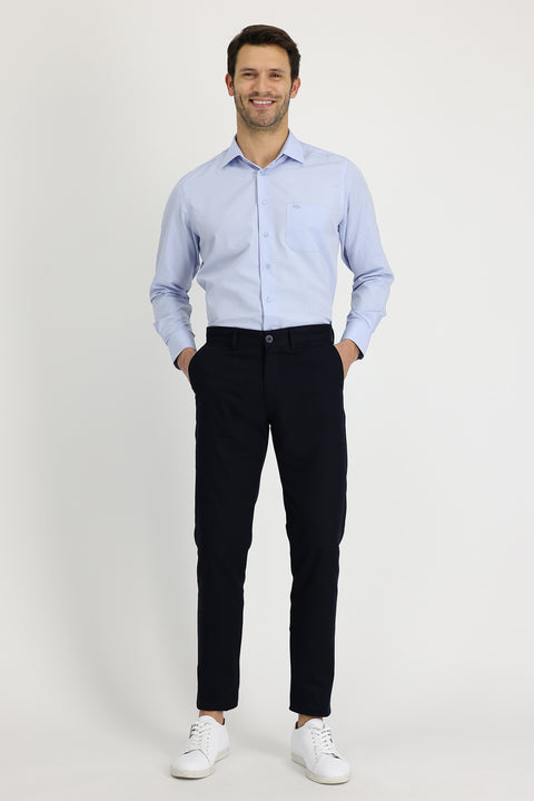 Dark Navy Relaxed Fit Stretch Canvas / Chino Trousers