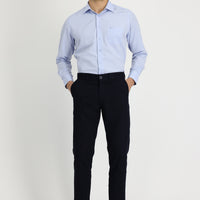 Koyu Lacivert 7 Drop Slim Fit Dar Kesim Likralı Kanvas / Chino Pantolon