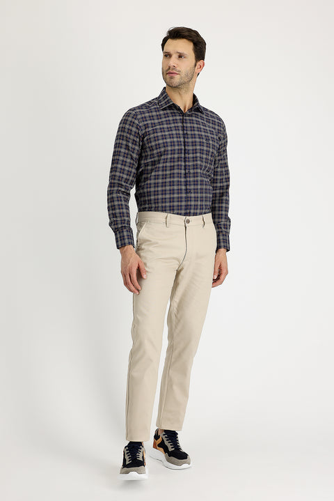 Açık Bej Regular Fit Standart Kesim Likralı Kanvas / Chino Pantolon