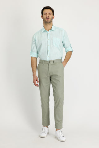  Çağla Yeşili 6 Drop Regular Fit Standart Kesim Likralı Kanvas / Chino Pantolon