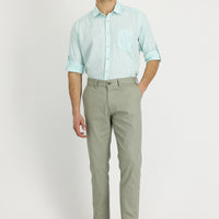 Çağla Yeşili Slim Fit Dar Kesim Likralı Kanvas / Chino Pantolon
