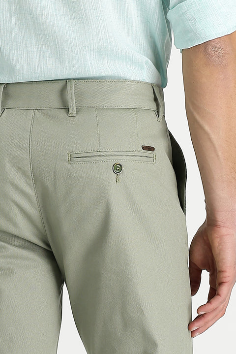 Çağla Yeşili Slim Fit Dar Kesim Likralı Kanvas / Chino Pantolon