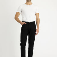 Siyah Regular Fit Desenli Likralı Kanvas / Chino Pantolon