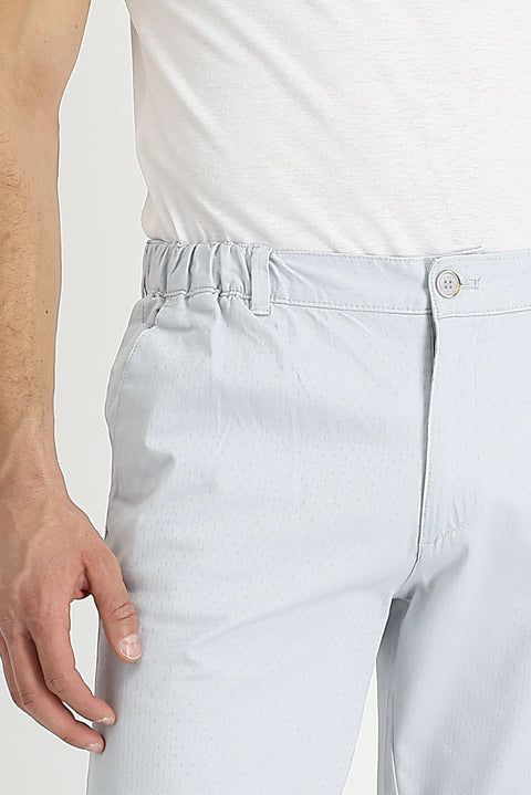 Gümüş 7 Drop Slim Fit Dar Kesim Desenli Likralı Kanvas / Chino Pantolon