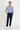 Orta Lacivert Slim Fit Dar Kesim Desenli Likralı Kanvas / Chino Pantolon