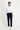 Koyu Lacivert Slim Fit Dar Kesim Klasik Keten Karışımlı Kumaş Pantolon