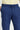 Koyu Lacivert Slim Fit Dar Kesim Beli Lastikli İpli Çizgili Keten Pantolon