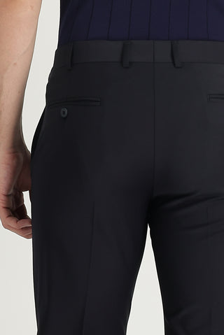  Siyah Lacivert 4 Drop Relaxed Fit Rahat Kesim Yünlü Klasik Kumaş Pantolon