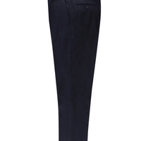 Orta Lacivert Slim Fit Dar Kesim Yünlü Klasik Kumaş Pantolon